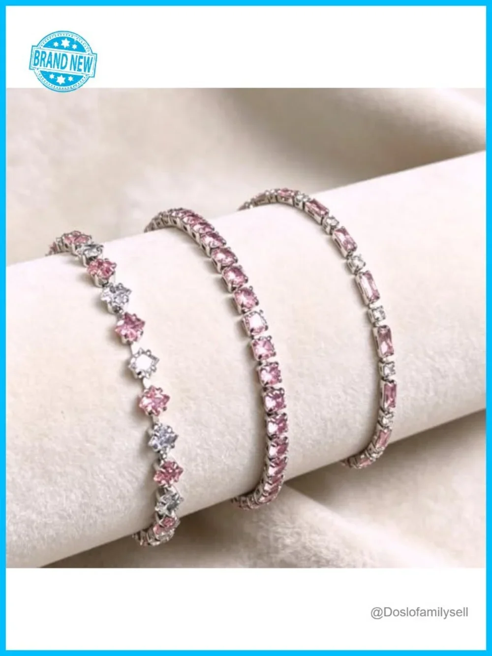 3 Pcs 14K Gold Plated Tennis Bracelet Stackable with Colorful CZ
